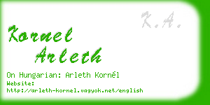 kornel arleth business card
